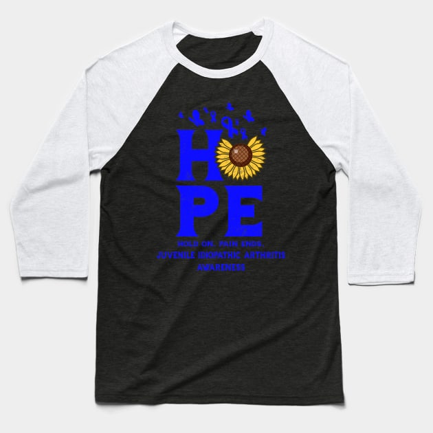 Juvenile Idiopathic Arthritis Awareness Jia Blue Ribbon Baseball T-Shirt by hony.white